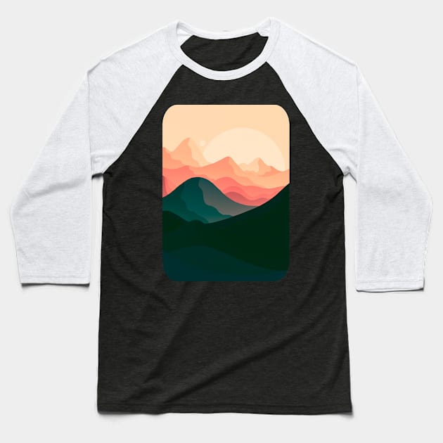 Sand dune mountains Baseball T-Shirt by Swadeillustrations